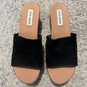 Steve Madden Black Women's Slide Sandals